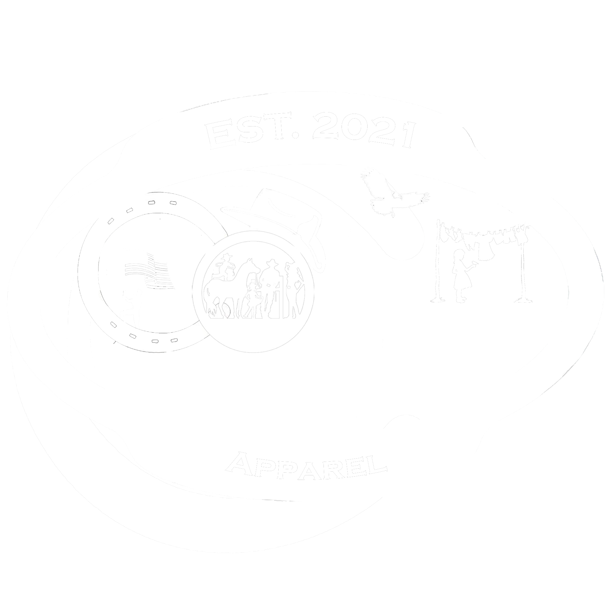 Country Family Apparel Logo - White